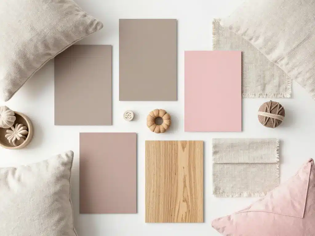 peinture rose poudré et taupe association couleurs et matériaux