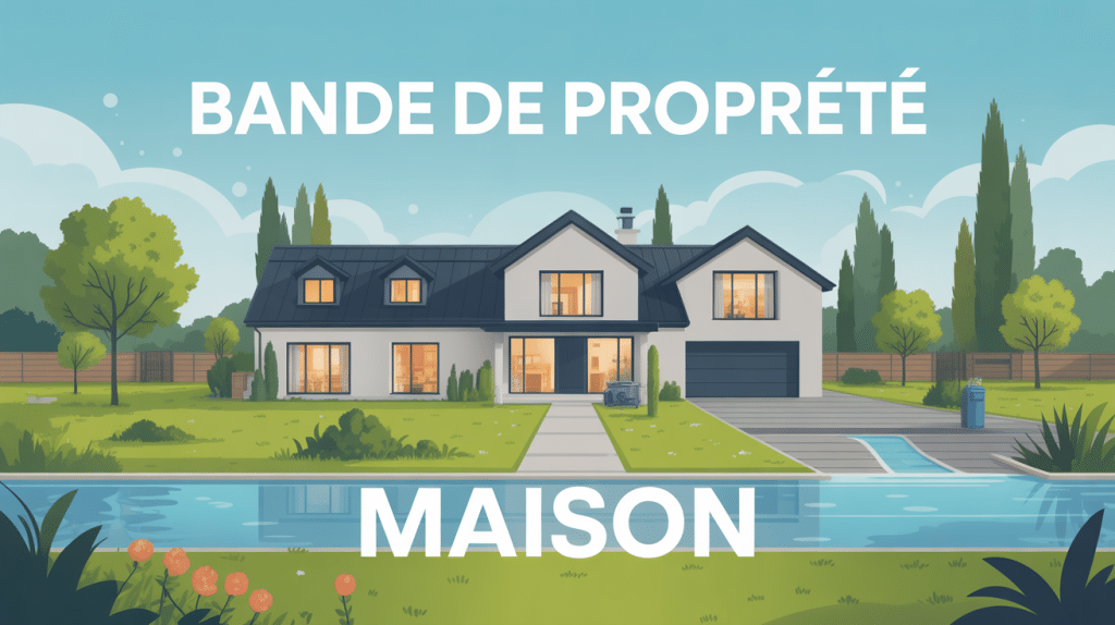 illustration bande de propreté maison autour façade moderne