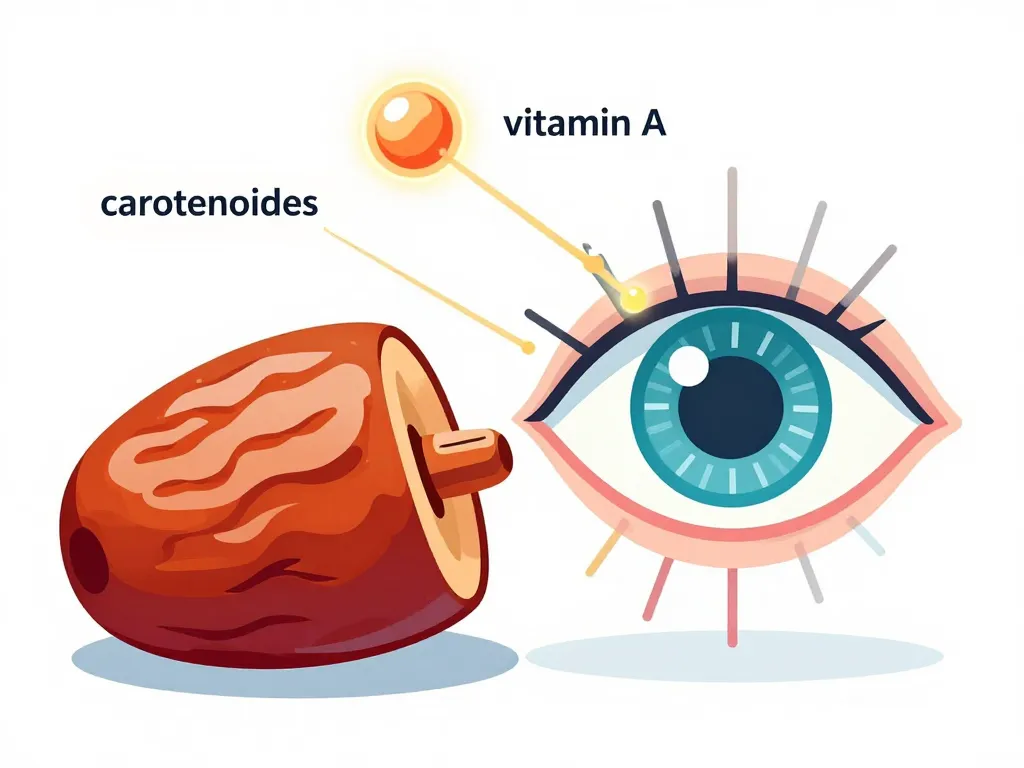 schéma nutriments bienfaits des dattes pour les yeux