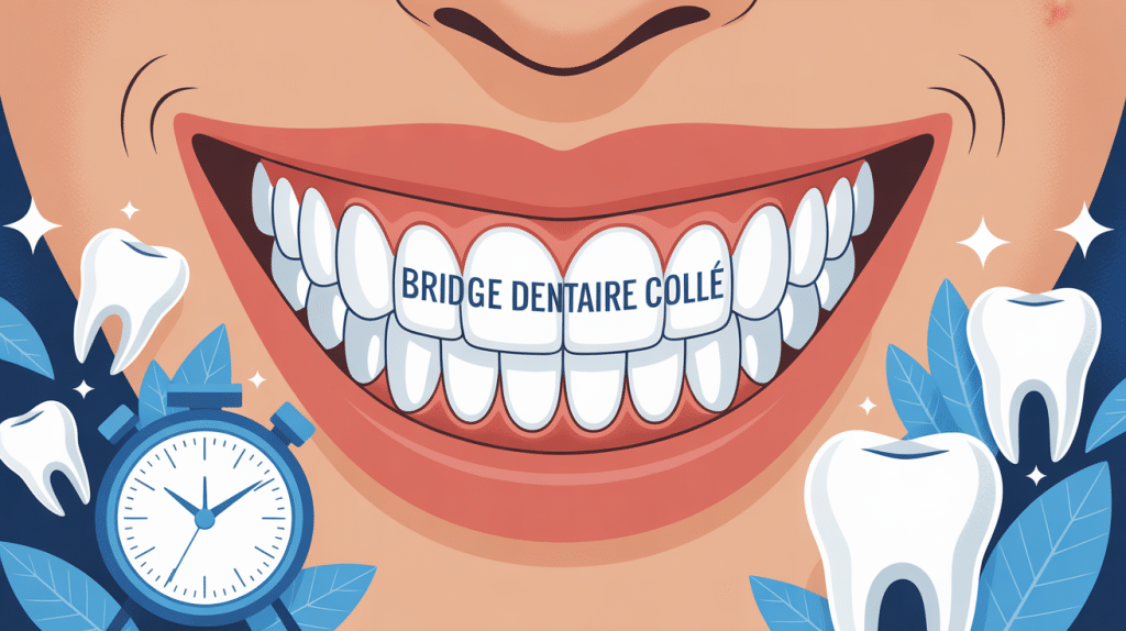 Illustration bridge dentaire collé durée de vie entretien