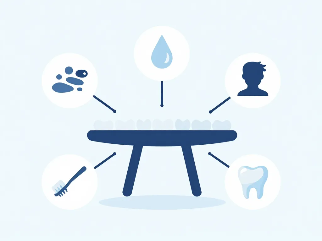 Diagramme facteurs bridge dentaire collé durée de vie