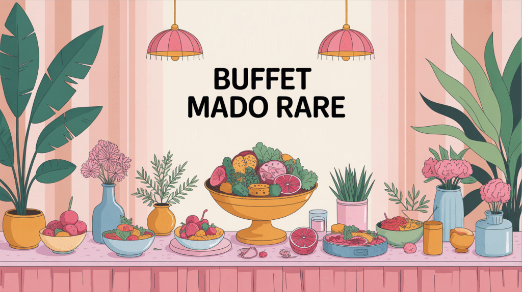 buffet mado rare au centre d'un salon vintage élégant
