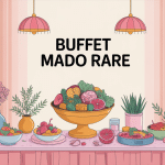 buffet mado rare au centre d'un salon vintage élégant