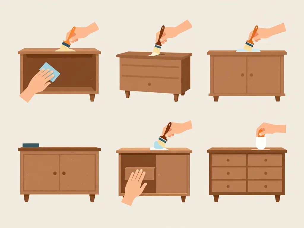 Préparation et protection d’un buffet transformé en meuble de salle de bain