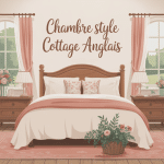 chambre style cottage anglais lit fleuri déco cosy