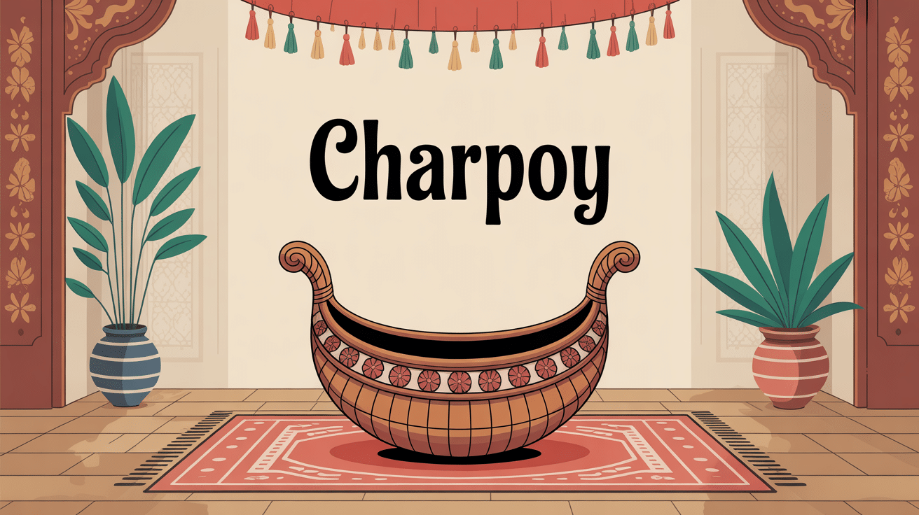 charpoy dans salon contemporain