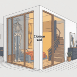 Coupe schématique cloison SAD signification appartement