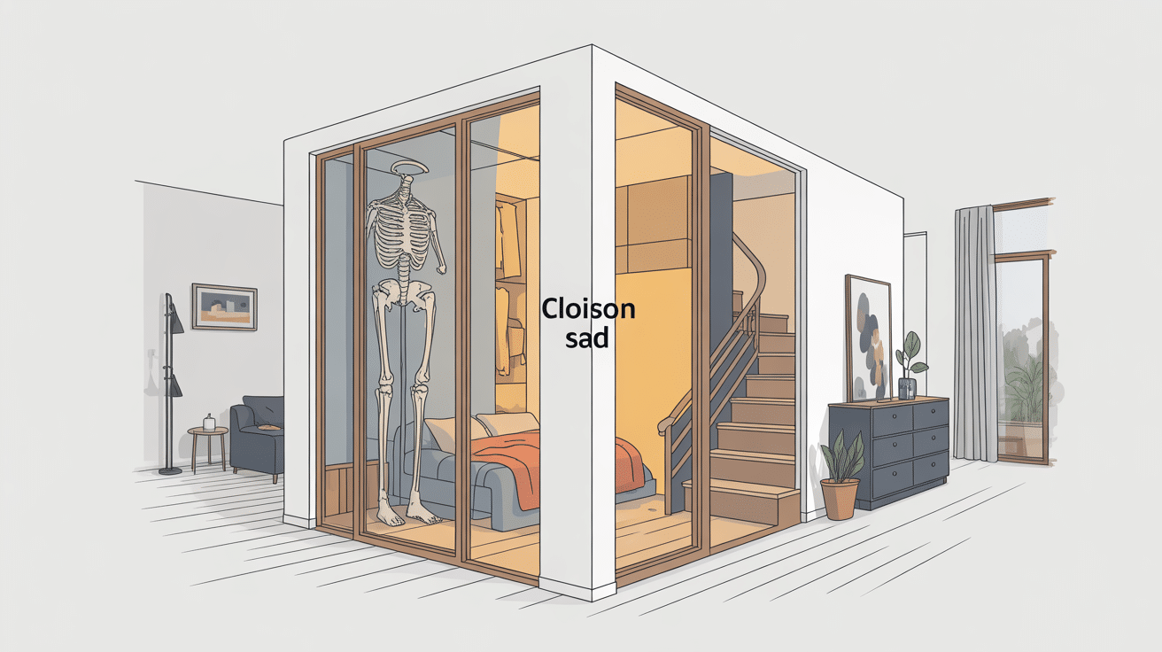Coupe schématique cloison SAD signification appartement