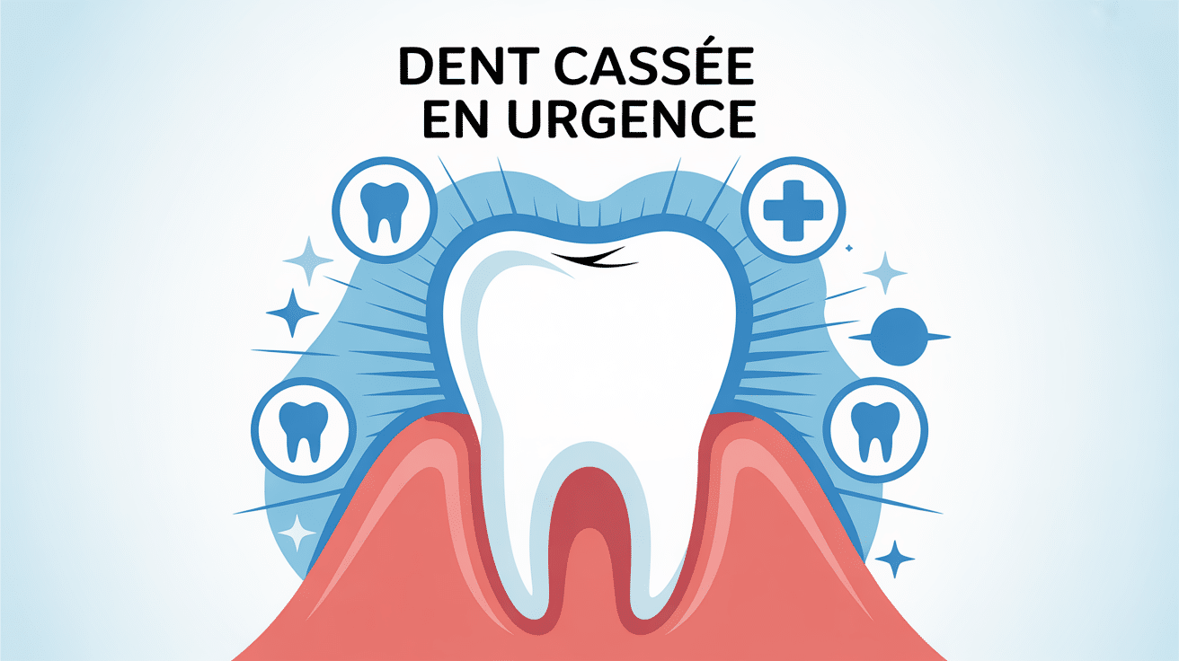 Dent cassée urgence illustration ambiance rassurante