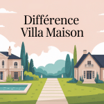 illustration difference entre villa et maison