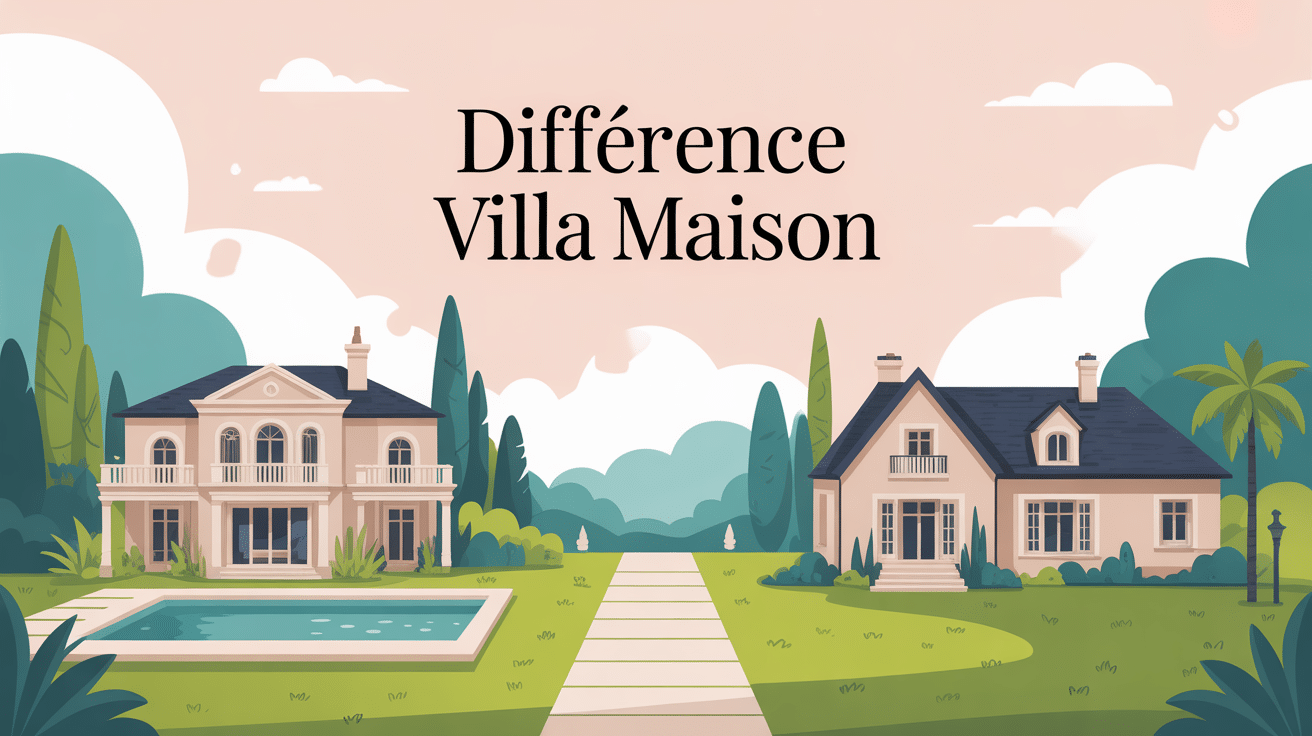 illustration difference entre villa et maison
