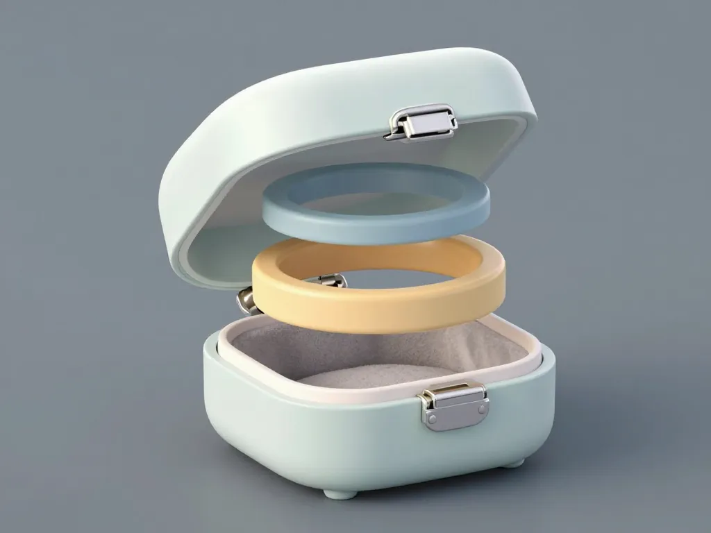 Diagramme conceptuel composants d’un écrin bague moderne