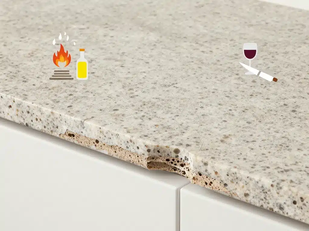 entretien plan de travail granit coupe diagramme réaction