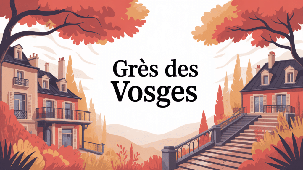 illustration grès des vosges terrasses façades aménagements intérieurs