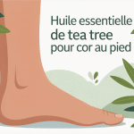 illustration huile essentielle tea tree pour cors au pied