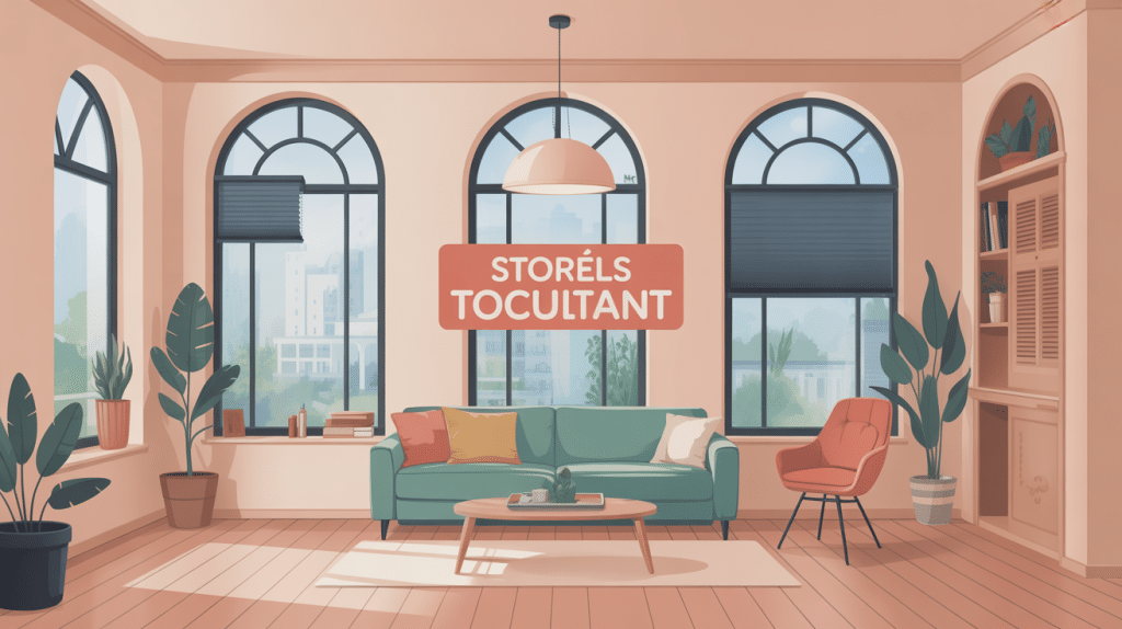 Guide visuel store occultant toiciel sur fenêtres modernes