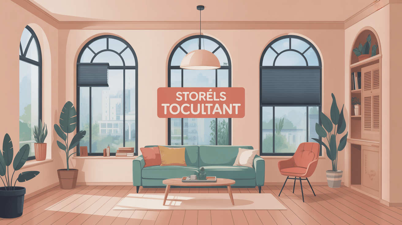 Guide visuel store occultant toiciel sur fenêtres modernes