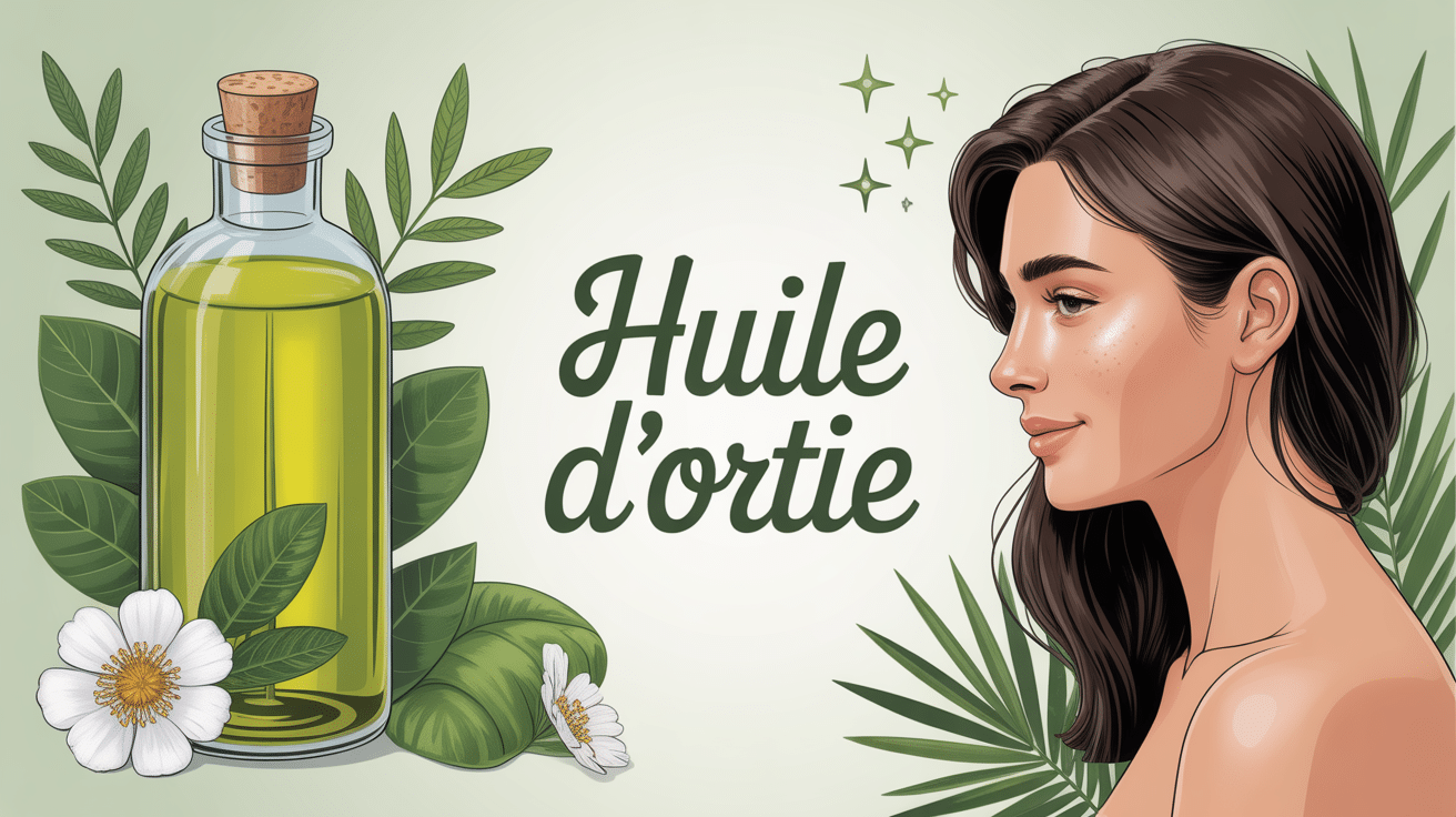 huile d ortie illustration bienfaits cheveux peau cuir chevelu