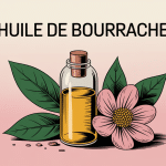huile de bourrache et prise de poids capsule et fleur stylisées