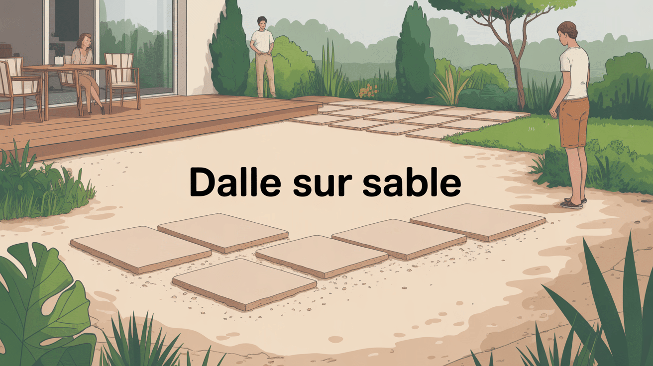 inconvénients pose dalle sur sable illustration terrasse