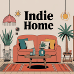 illustration indie home intérieur chaleureux créatif