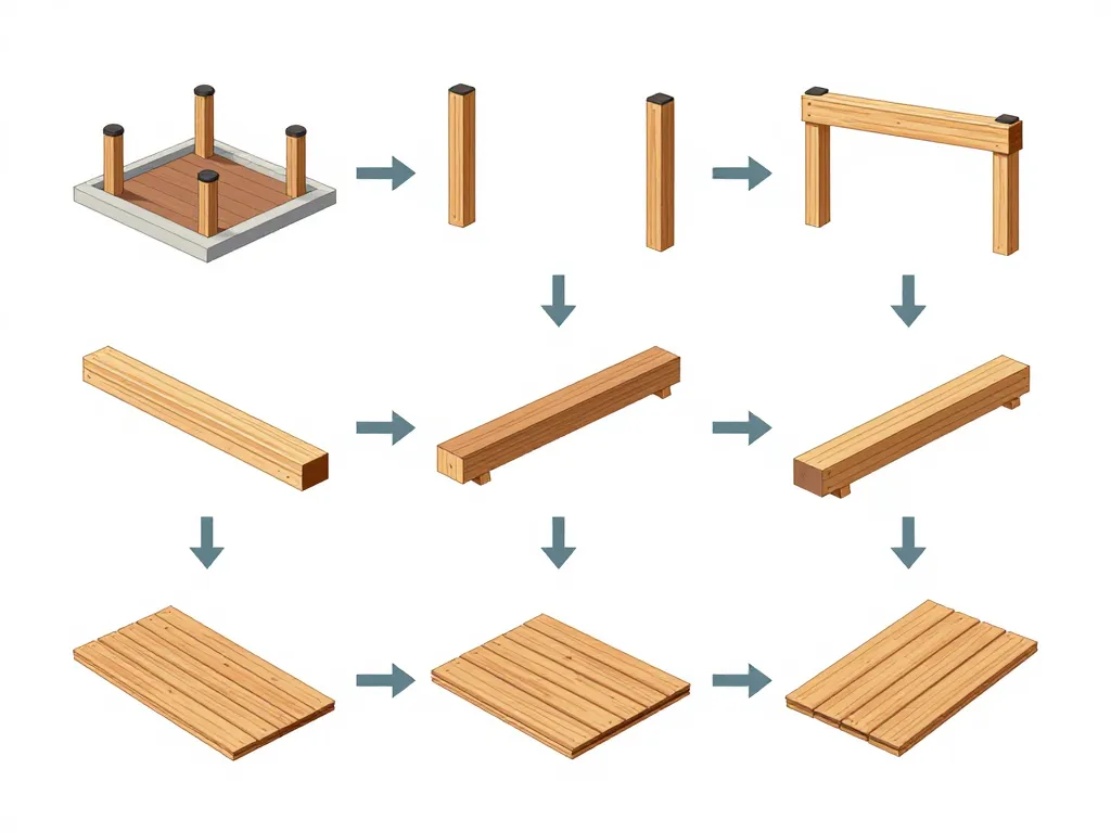 diagramme montage kit terrasse sur pilotis