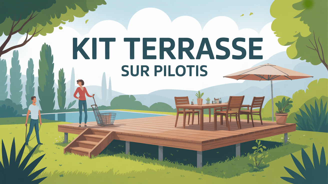 illustration kit terrasse sur pilotis installée