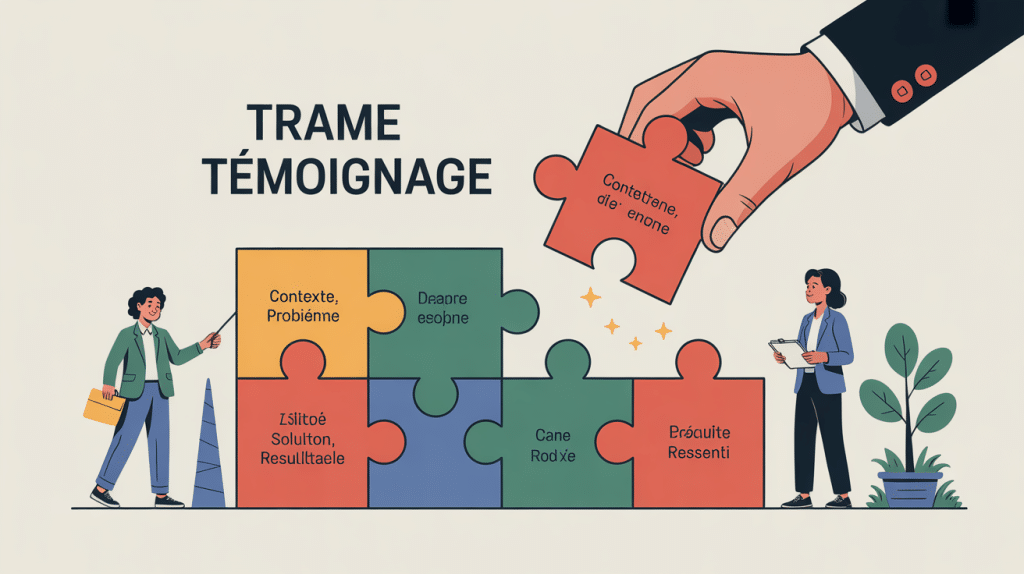 illustration la trame témoignage étapes récit puzzle