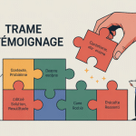 illustration la trame témoignage étapes récit puzzle