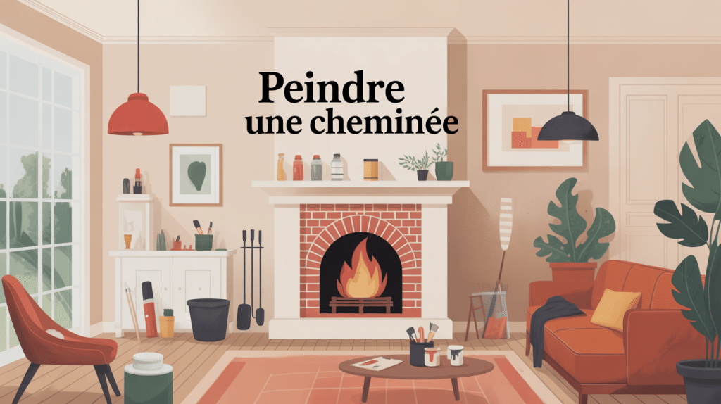 peindre une cheminée moderniser salon illustration