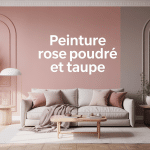 peinture rose poudré et taupe dans salon contemporain