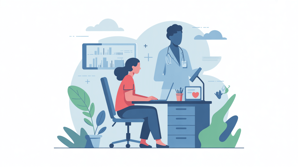 peut-on travailler avec une sonde jj illustration bureau silhouette médicale