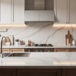 quartzite plan de travail haut de gamme sur îlot central