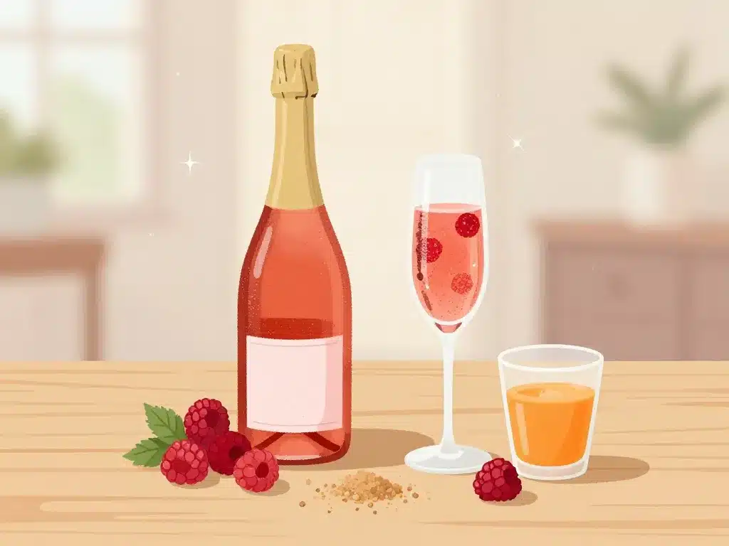 ingrédients soupe de champagne aux framboises champagne framboises sucre