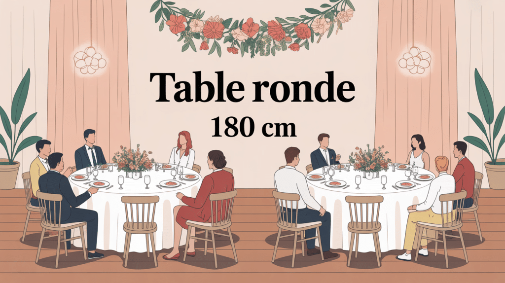 table ronde 180 cm combien de personnes illustration événement