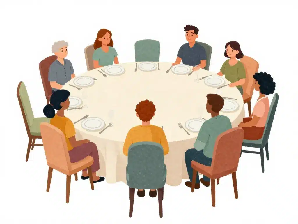 table ronde 180 cm combien de personnes influence chaises et vaisselle