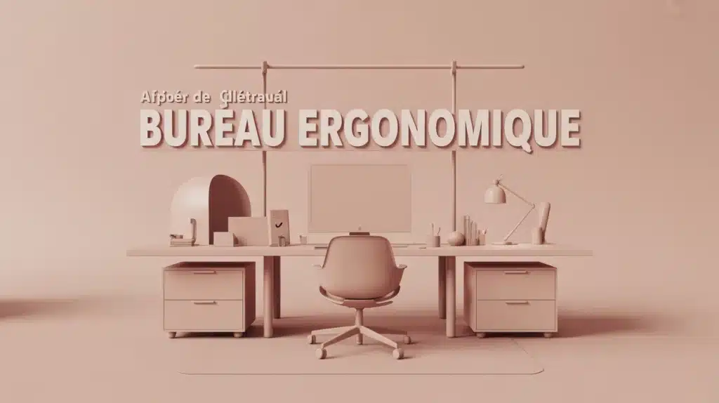 bureau ergonomique pour télétravail, poste sain