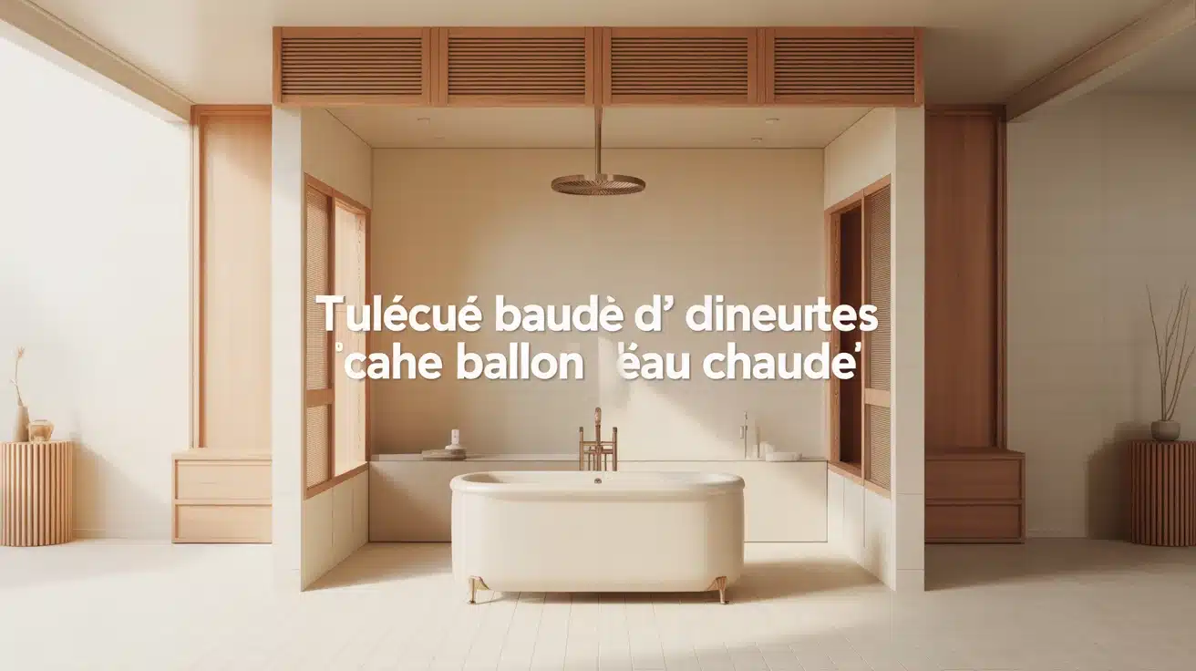 Cache ballon d'eau chaude intégré, décor mural ventilé