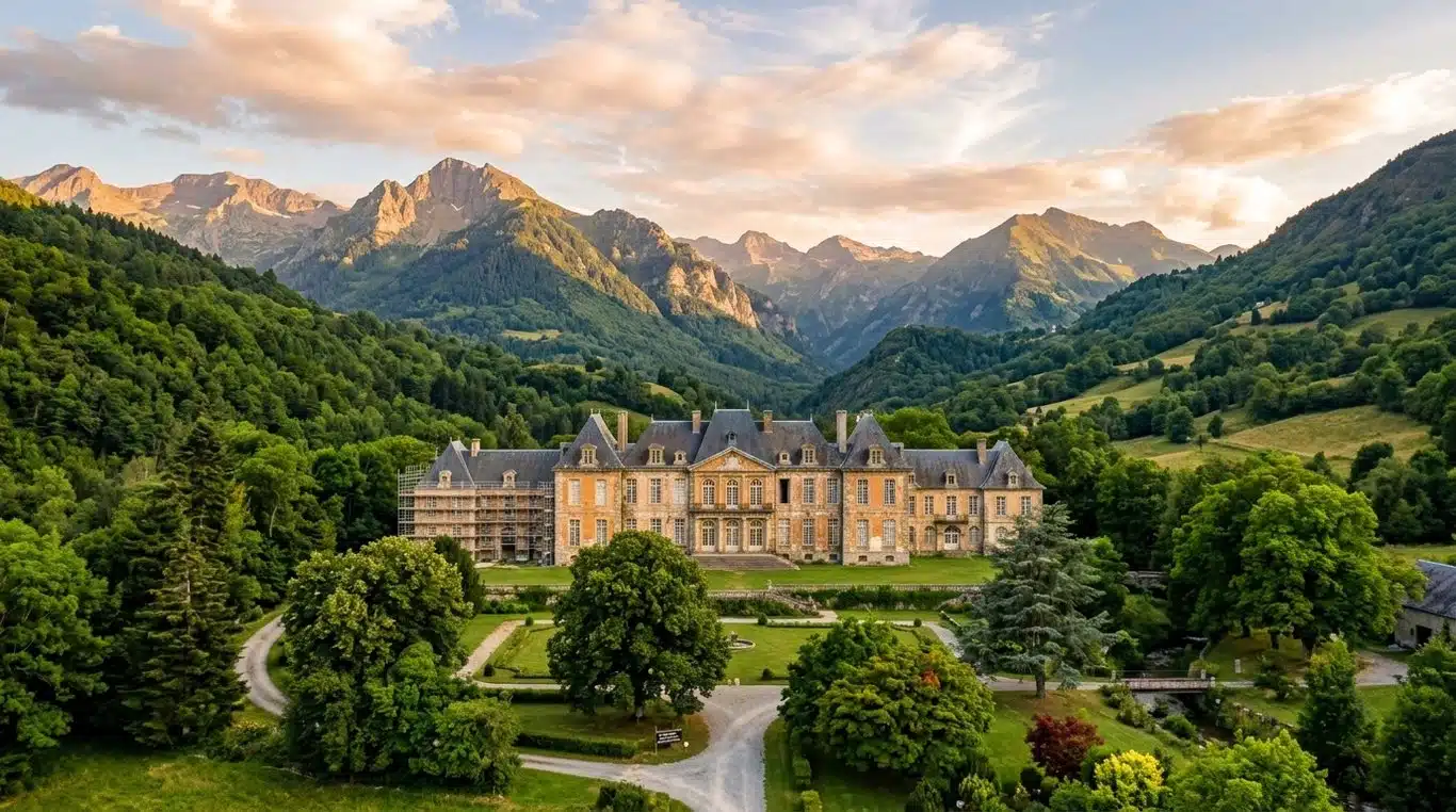 Vue majestueuse du Château de Gudanes dans les Pyrénées
