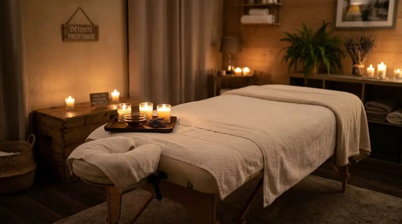 Ambiance relaxante pour une séance de massage à domicile