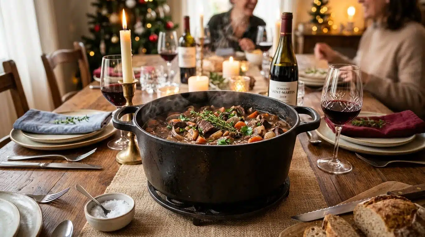 Un plat mijoté généreux préparé pour une grande tablée