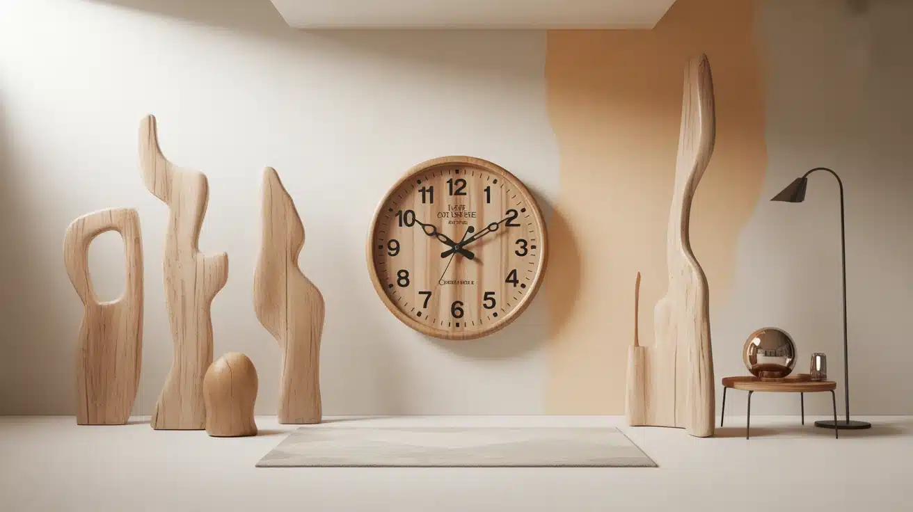 Horloge en bois pour décoration murale chaleureuse