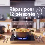 Repas pour 12 personnes avec réchauffage maîtrisé la veille