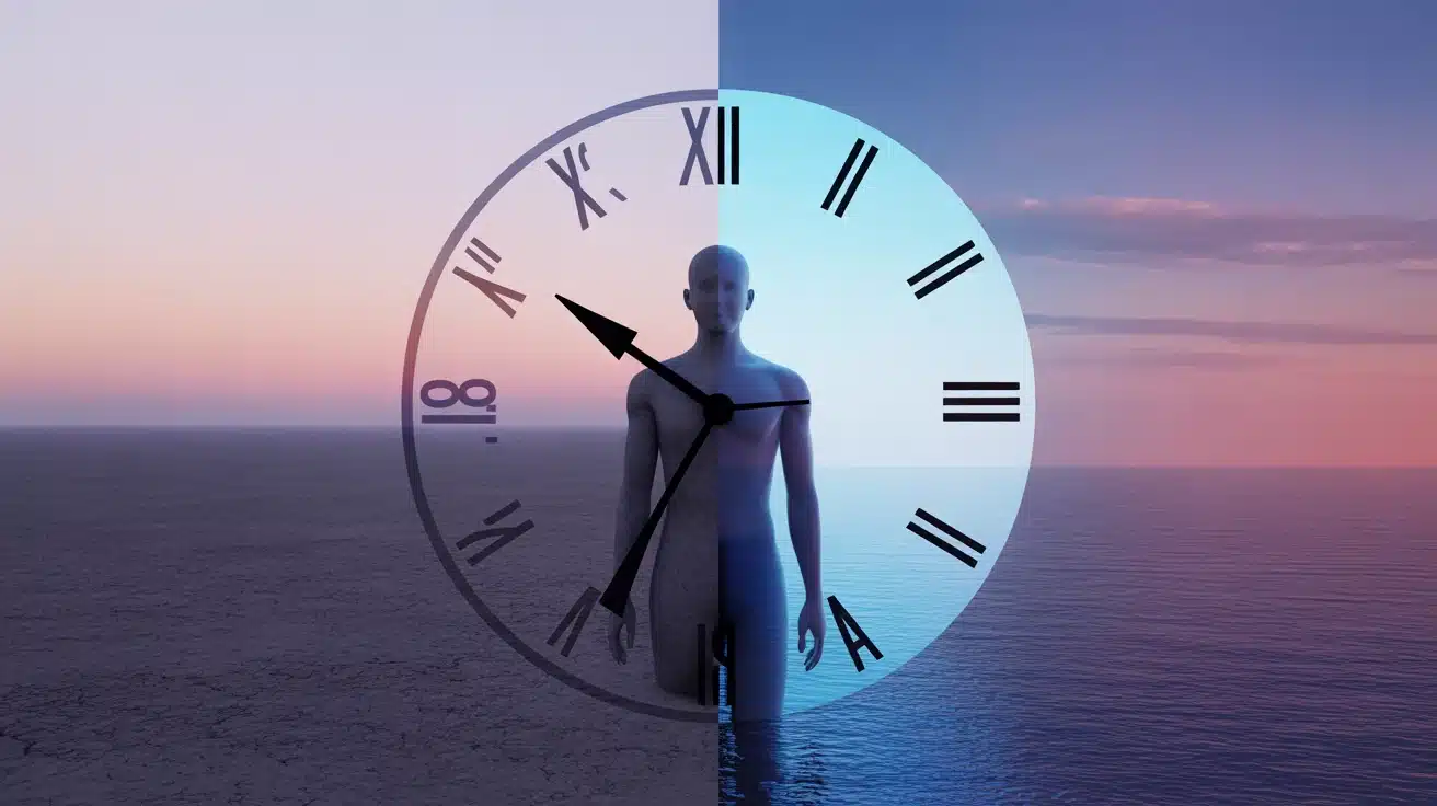 Illustration de la variation diurne de l'humeur : matin sombre et soir lumineux