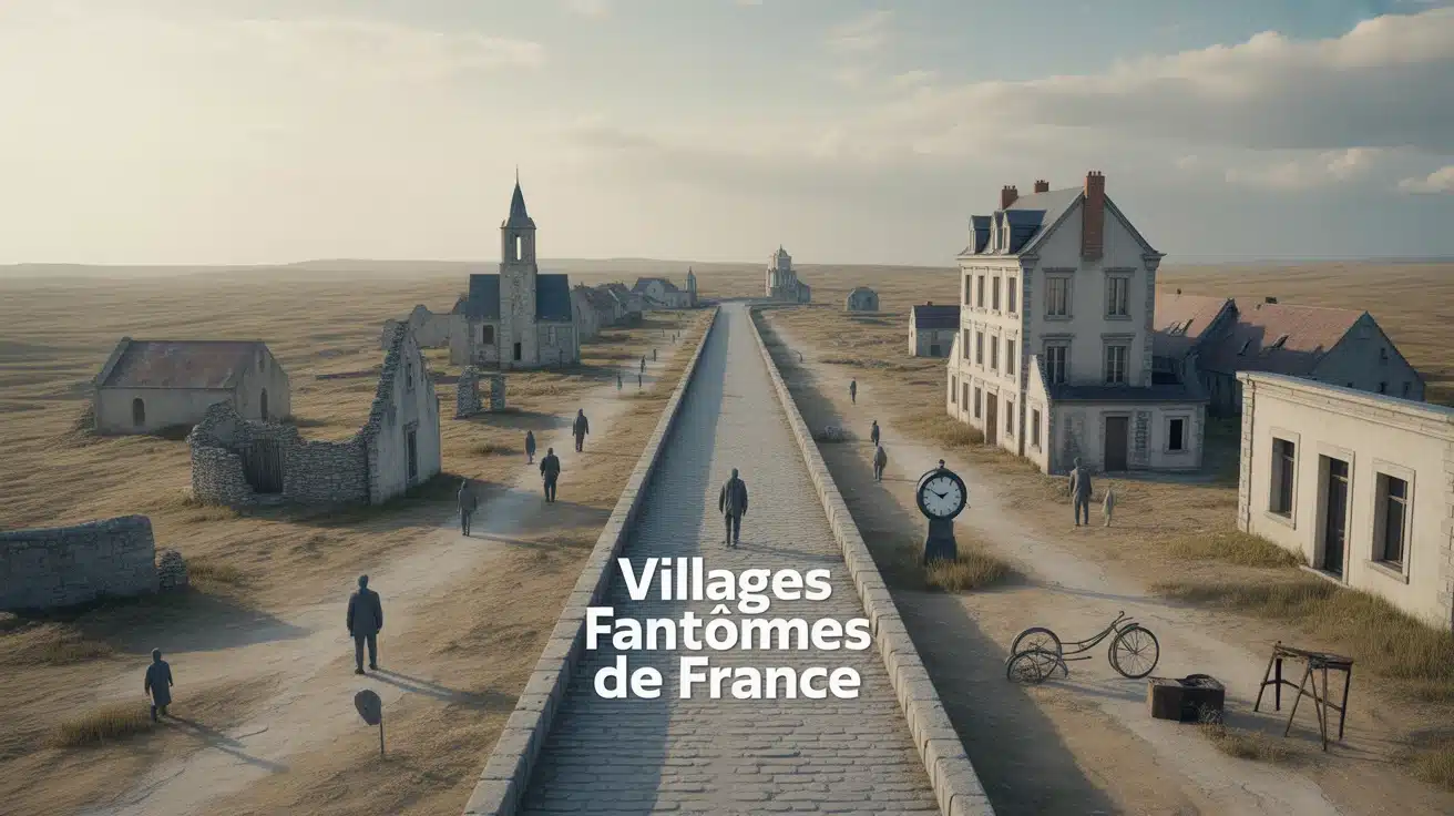 Villages fantômes de France : ruelle brumeuse et ruines