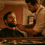 barbe style homme sculptée par barbier