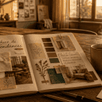 cahier de tendance moodboard sur table