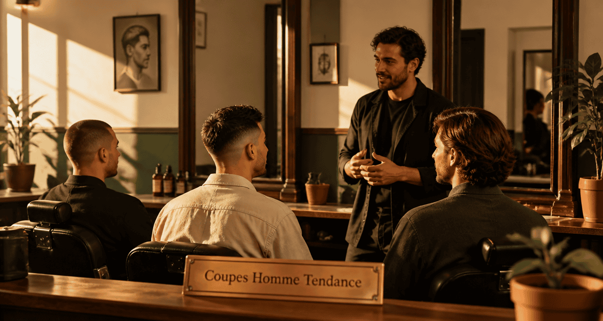 Trois styles coupe homme tendance dans un salon