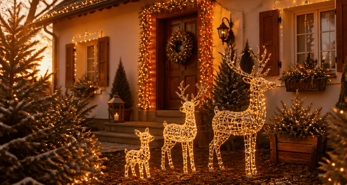 decoration noel exterieur jardin guirlandes led rennes