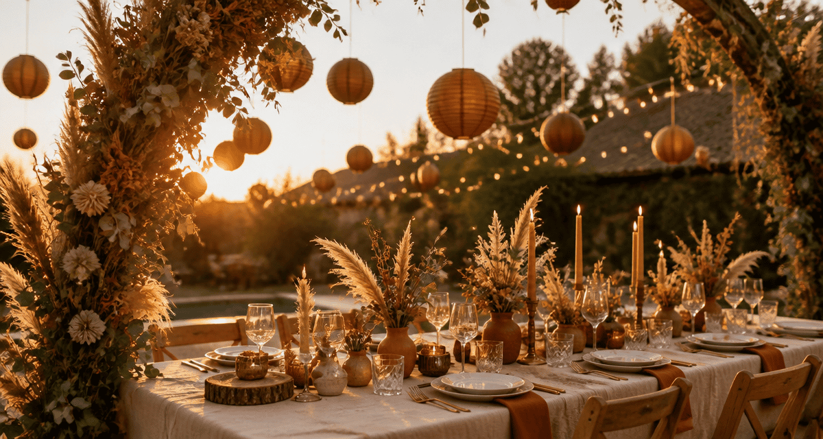 decos de mariage table extérieure sous arche